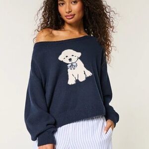 Hollister Deep Blue white puppy Knitwear